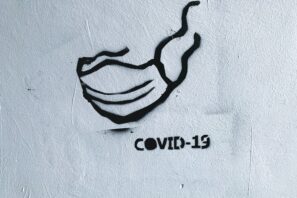 Graphiti représentant un masque anti-Covid