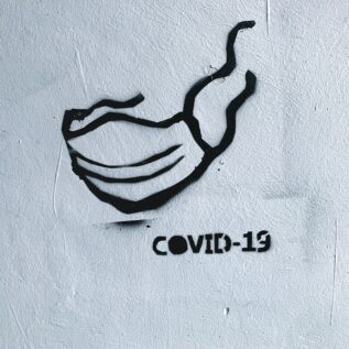 Graphiti représentant un masque anti-Covid
